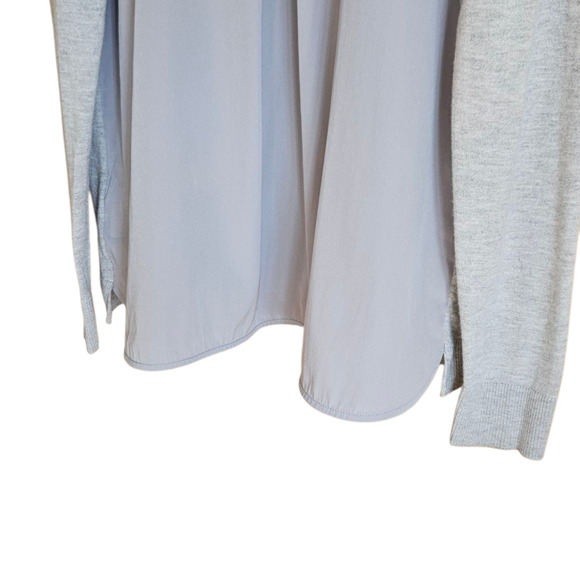 Banana Republic Sweater Shirt VNeck Merino Wool Blend Grey Women's Large - Picture 8 of 8